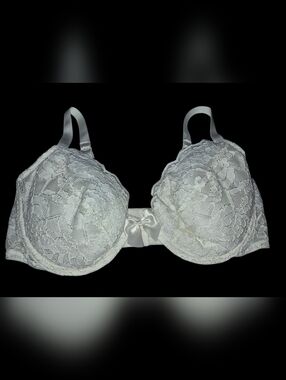Lane Bryant White Lace Underwire Bra with Satin Bow Size 40C